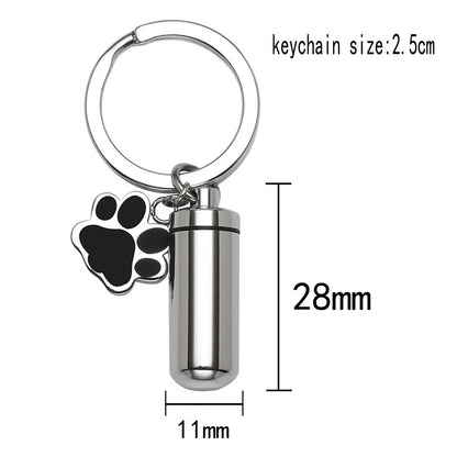 Cylinder Key chain with Dog Paw Print