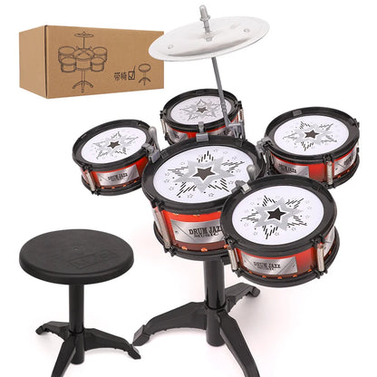 Simulation Drum Set Junior Drums Kit Jazz Drums Percussion Musical Instrument Wisdom Development Toys For Children Kid Gifts