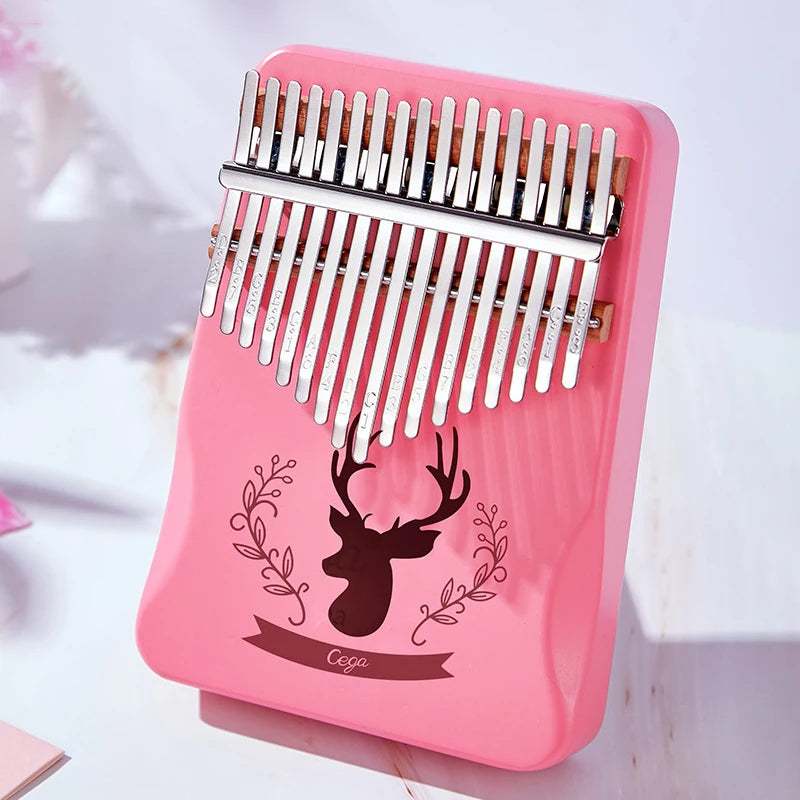 Cega Pink Thumb Piano 17 Keys Kalimba Wooden Double Finger Keyboard Piano Mini Kalimbas Musical Instruments Girl Christmas Gifts