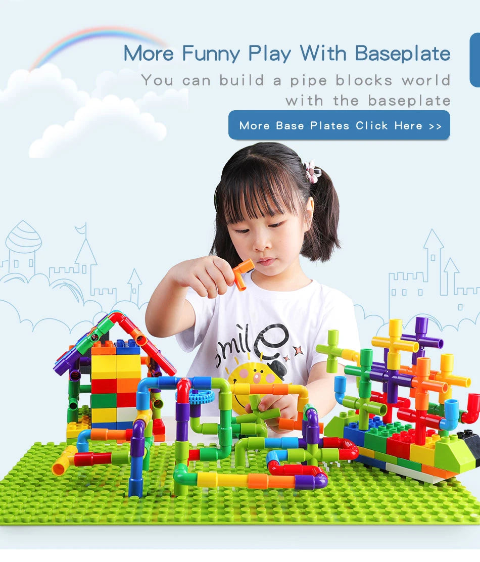 DIY Water Building Blocks Toys Montessori Water Pipe Building Blocks Toy Designer Children Construction Educational Toys Gift