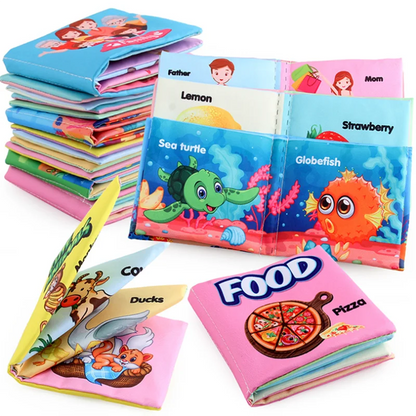 0-12 Months Baby Cloth Book Fruits Animals Cognize Puzzle Book Infant Kids Early Learning Educational Fabric Books Toys игрушк