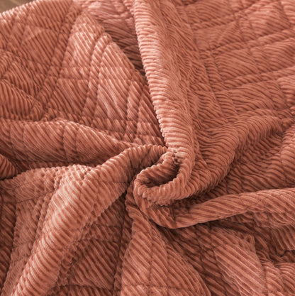 DaDalogy Bedding Terracotta Coral Brick Orange Soft Velour Corduroy