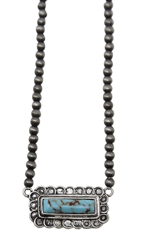 Bead and Simply Stone Necklace