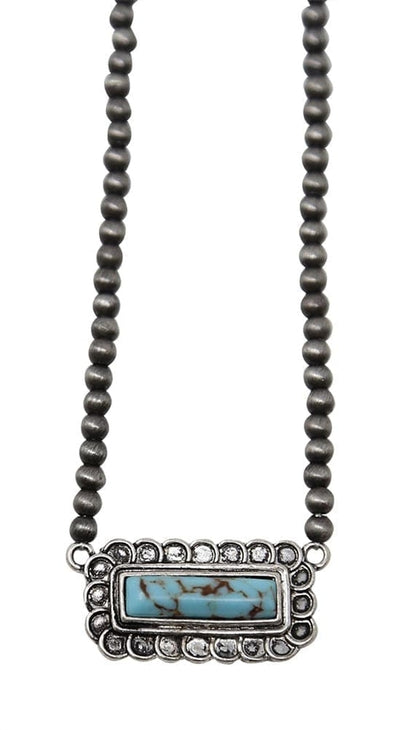 Bead and Simply Stone Necklace