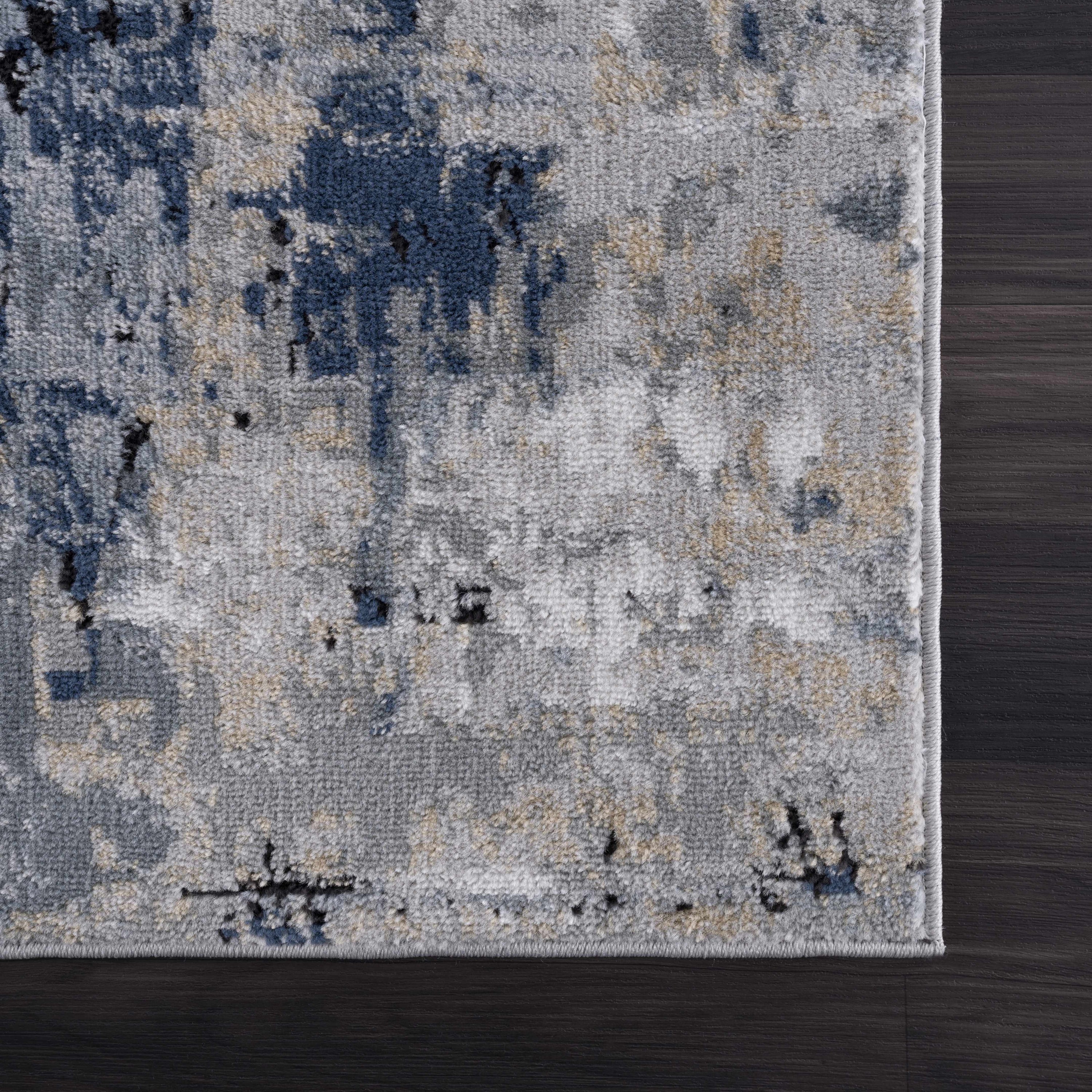 Campsall Gray&amp;Blue Abstract Area Rug
