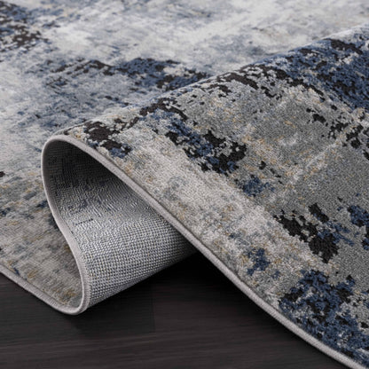 Campsall Gray&amp;Blue Abstract Area Rug