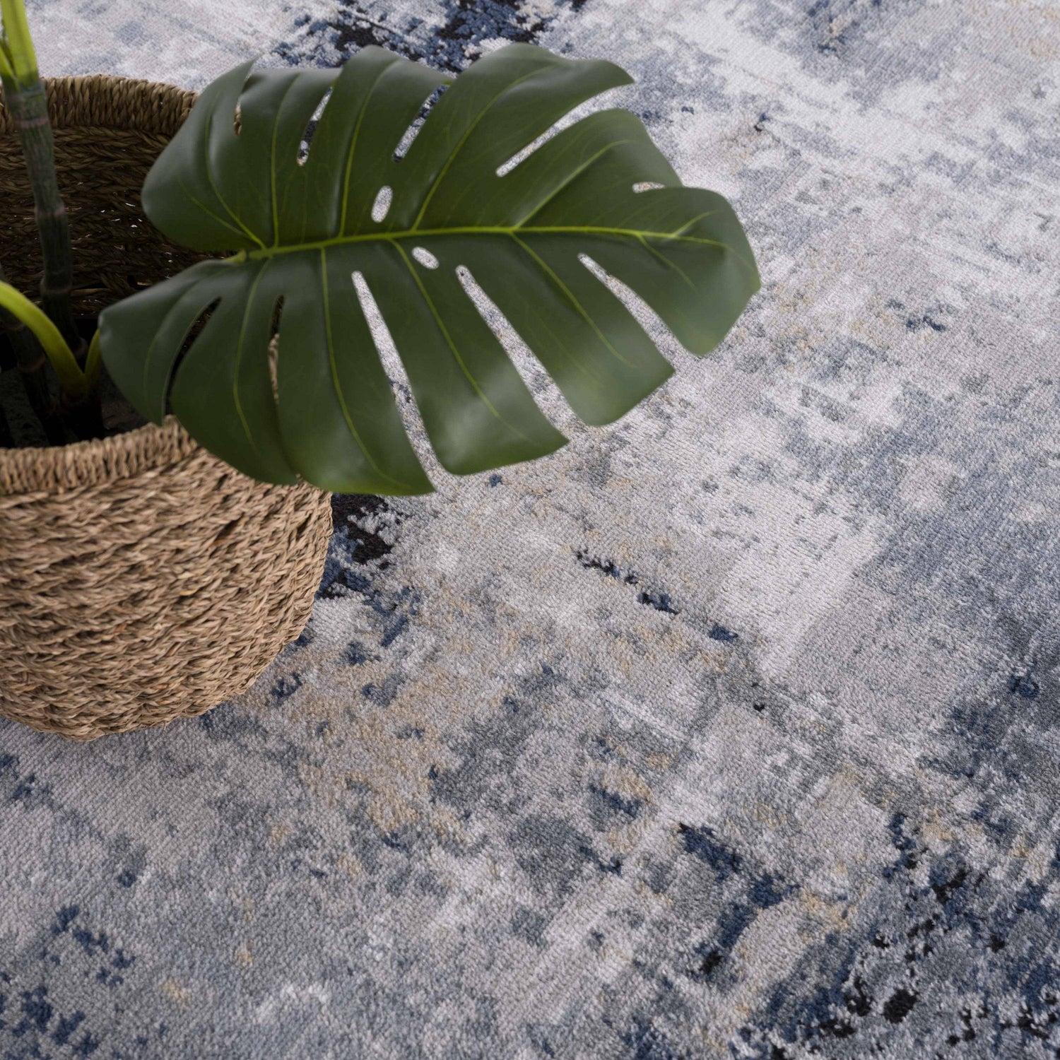 Campsall Gray&amp;Blue Abstract Area Rug