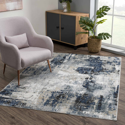 Campsall Gray&amp;Blue Abstract Area Rug