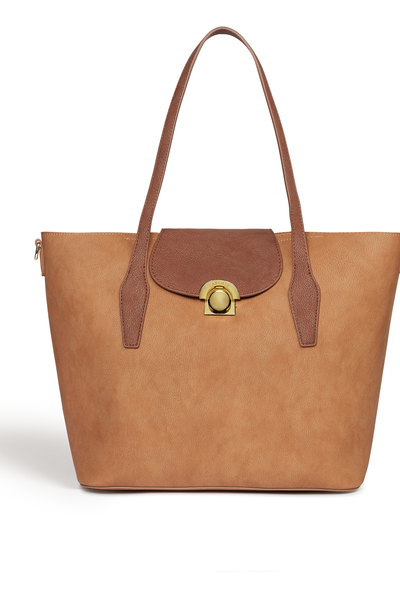 Maple Brown Vegan Non Leather Tote Bag
