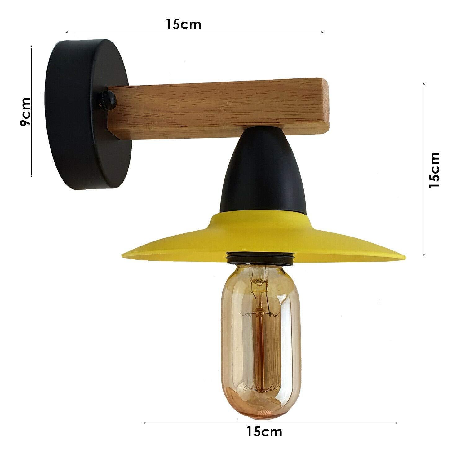 2 Pack Yellow Modern Vintage Wood Wall Light fixtures~1019