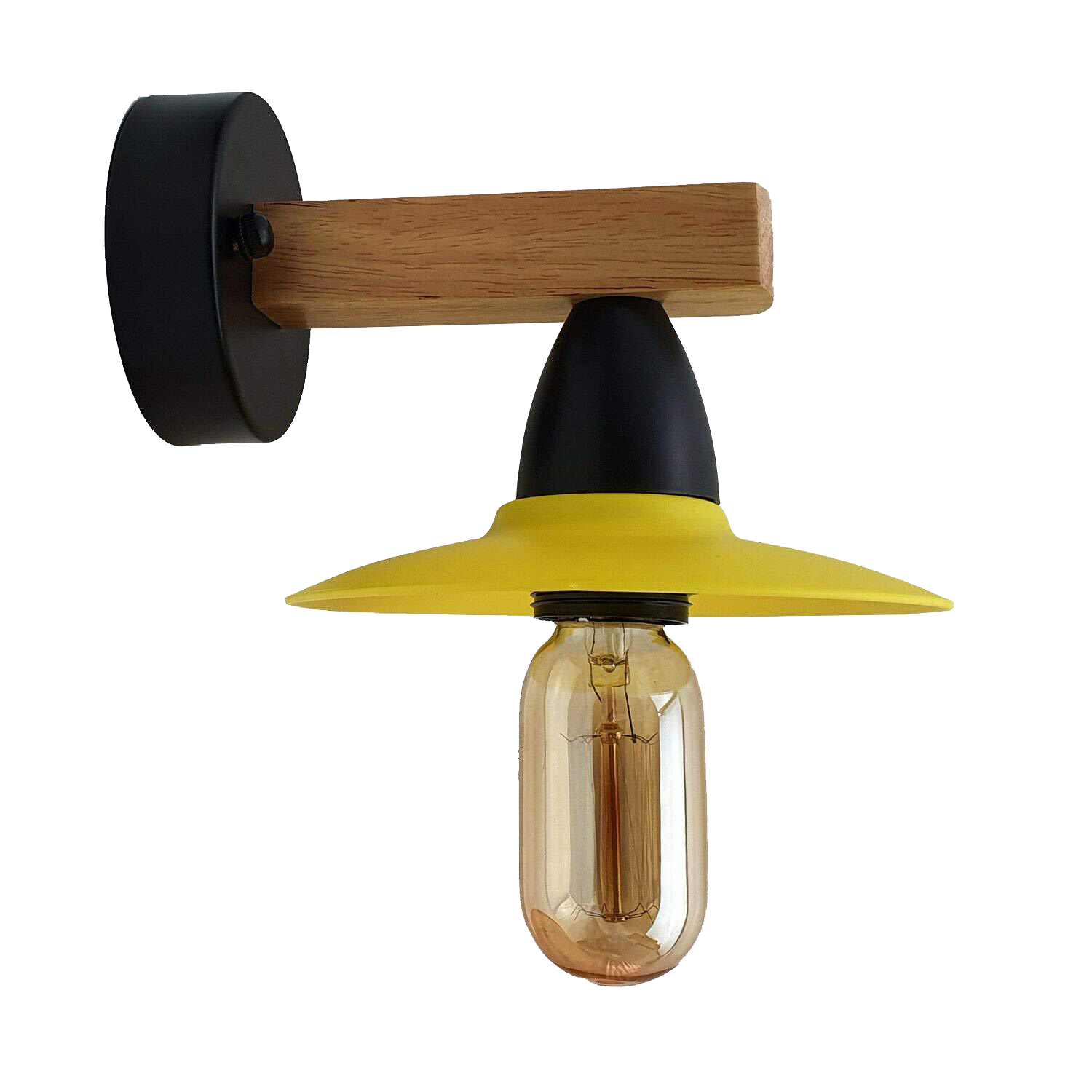 2 Pack Yellow Modern Vintage Wood Wall Light fixtures~1019