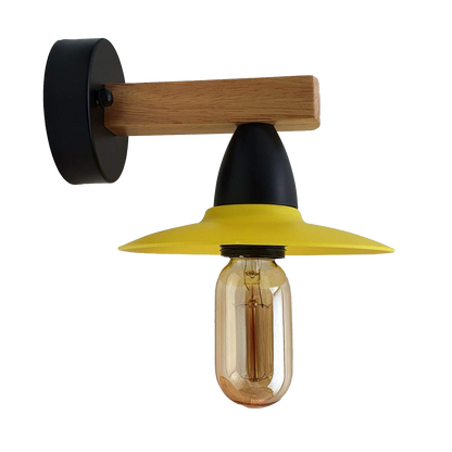 2 Pack Yellow Modern Vintage Wood Wall Light fixtures~1019