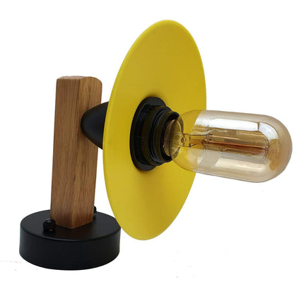 2 Pack Yellow Modern Vintage Wood Wall Light fixtures~1019