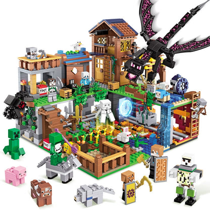 Fashion Baby Renren Cave Cottage Village End Shadow Dragon Building Blocks