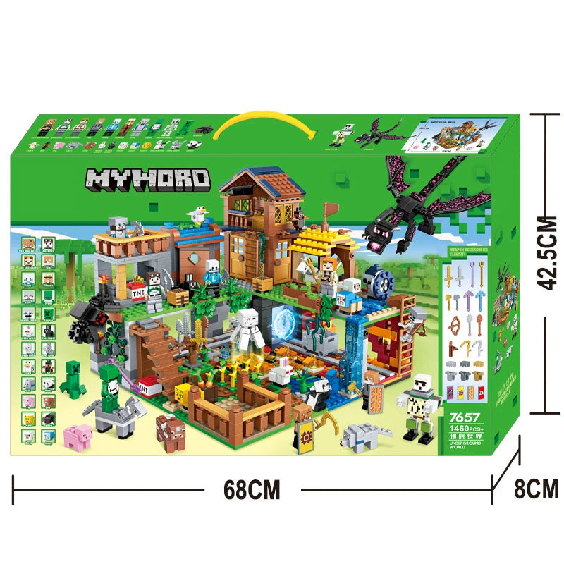 Fashion Baby Renren Cave Cottage Village End Shadow Dragon Building Blocks