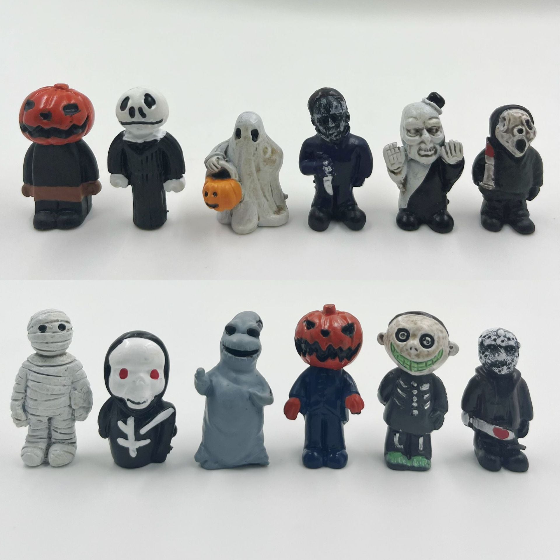 16Pcs Halloween Chainsaw Horror Movie Series Handheld Figure Jason Michael Freddy Halloween Dolls