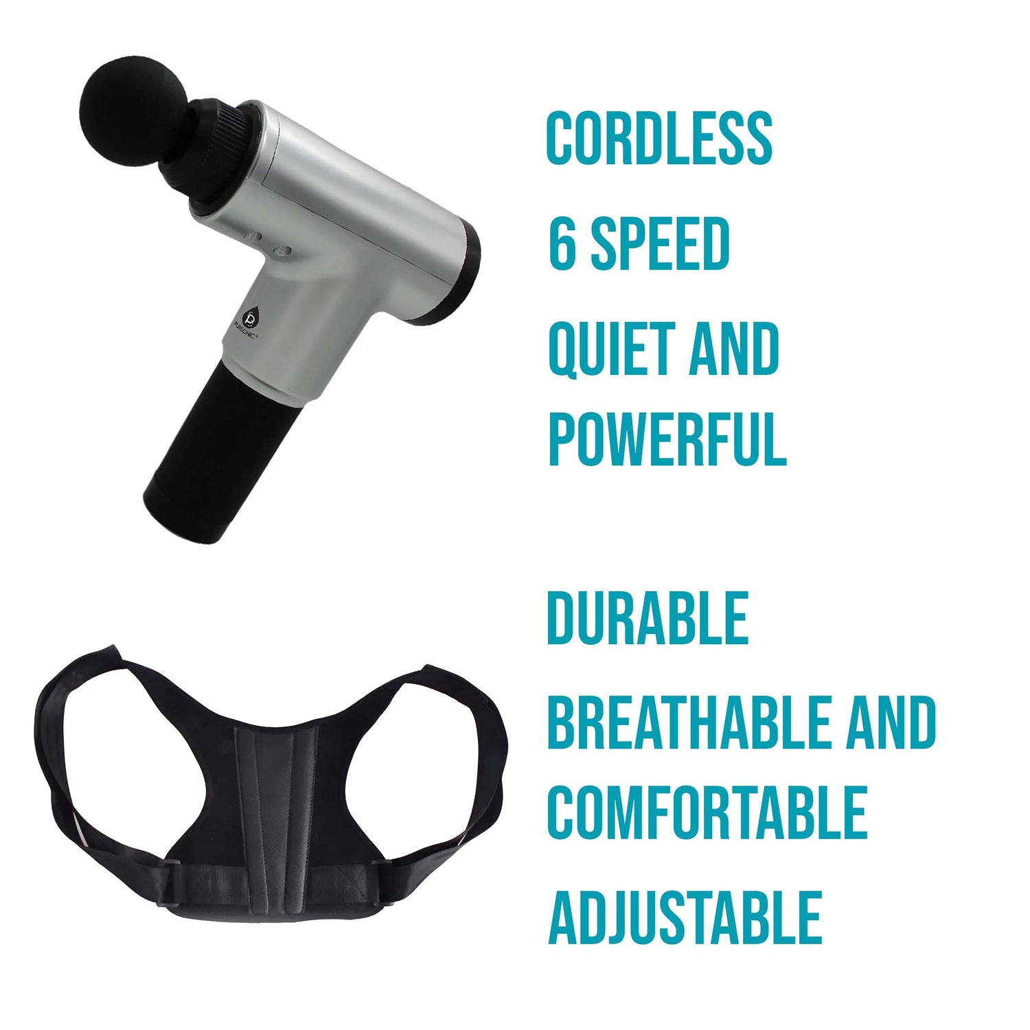 Adjustable Posture Corrector &amp; Professional Massage Gun