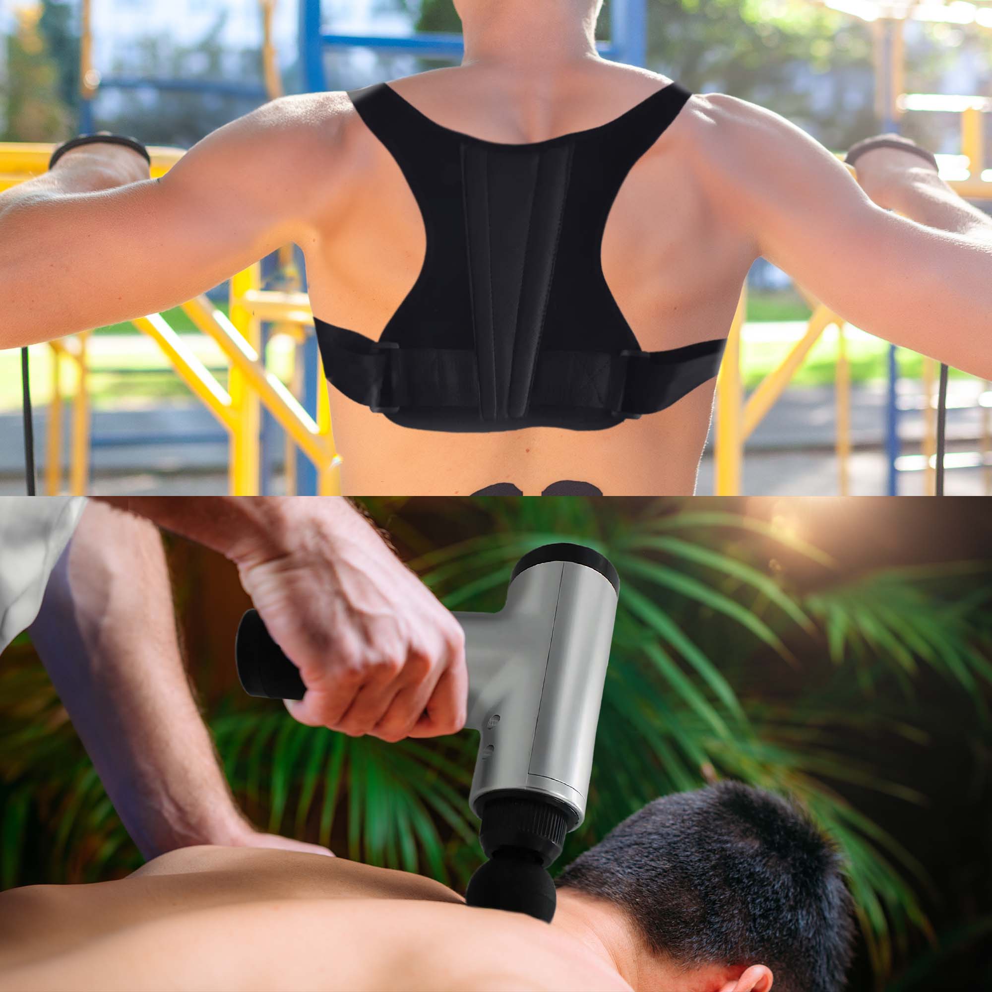 Adjustable Posture Corrector &amp; Professional Massage Gun