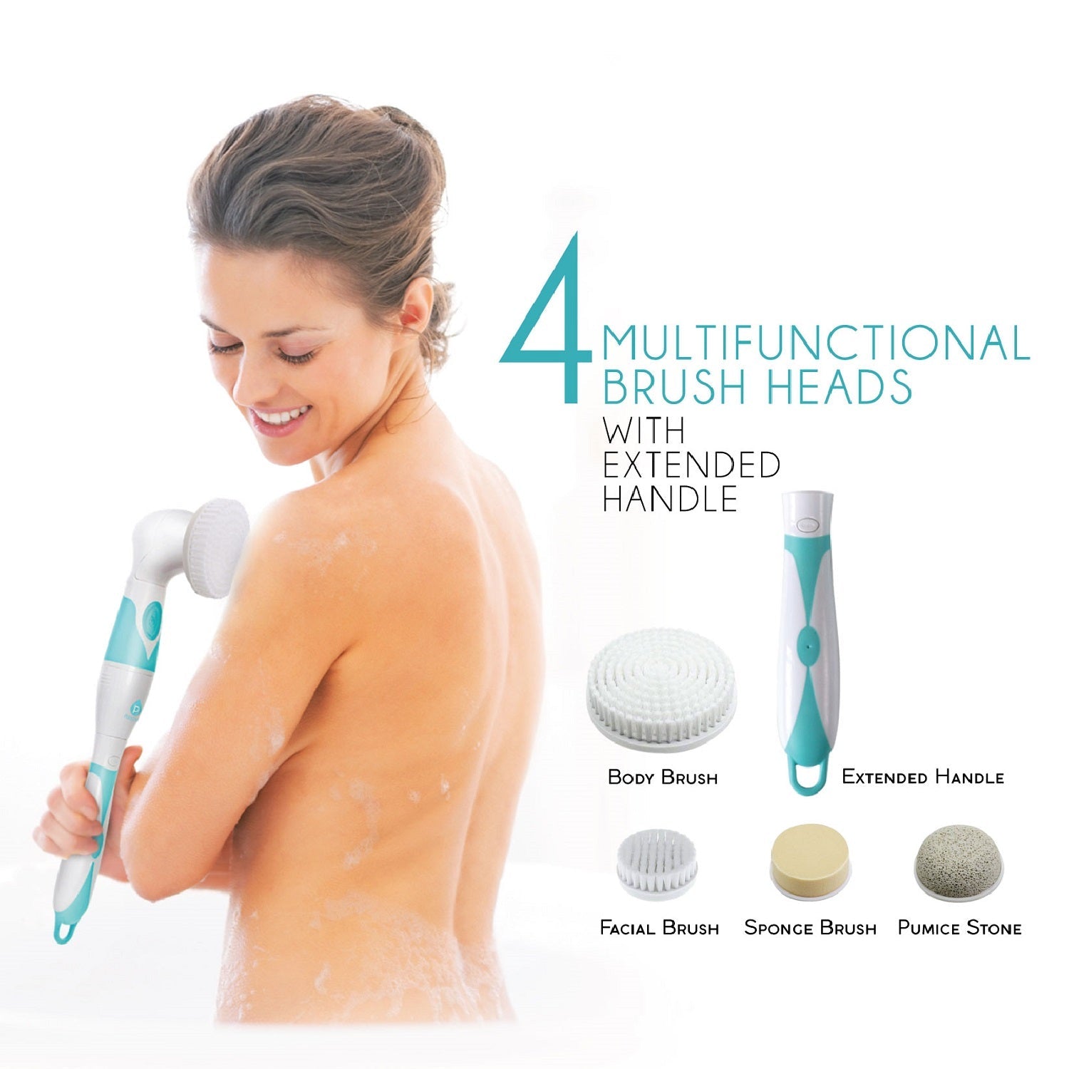 Advanced Facial &amp; Body Cleansing Brush With Extended Handle