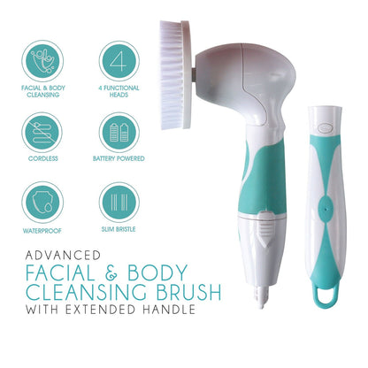 Advanced Facial &amp; Body Cleansing Brush With Extended Handle
