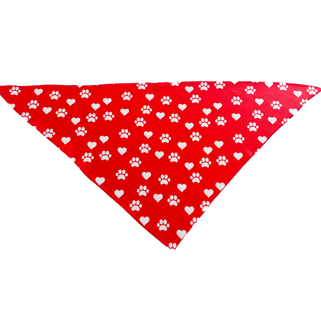 Valentines Day Paw Prints &amp; Hearts Red Tie On Dog Bandana