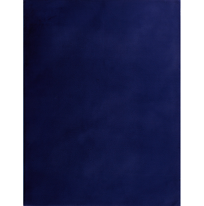 Lily Luxury Navy Blue Chinchilla Faux Fur Area Rug