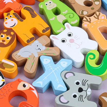 Learning Toys Alphabet Puzzle Wooden Animals Alphabet Puzzle For Toddlers ABC Puzzles Board Educational Toys For Kids Preschool