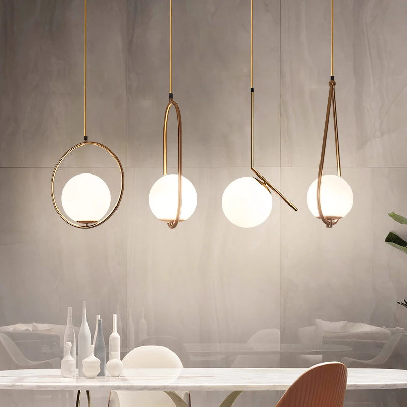 XCLuuHY Nordic Pendant Lights Milk White Ball Lamp Simple Personality Style Applicable To Restaurant Bar Dining Room Bedroom