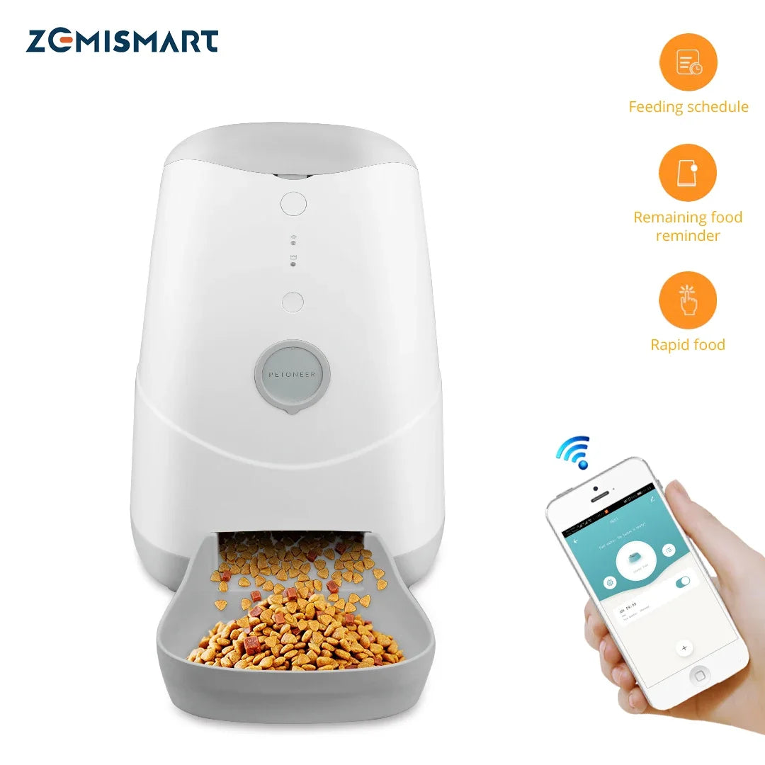 Zemismart Wifi Connect Tuya APP Timer Remote Operate Auto Dog Cat Feeder Smart 3.7L Pet Feeder smart Pet Automatic Feeder Wifi