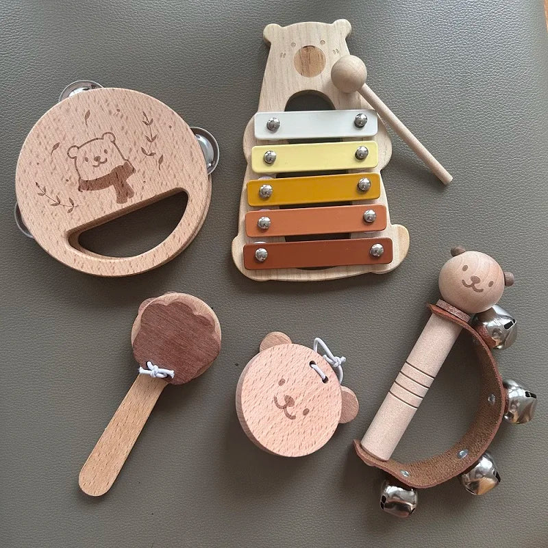 Baby Wooden Musical Instruments Toys For Preschool Kids Montessori Toys Child Game Interactive Musical Toys Educational Toys