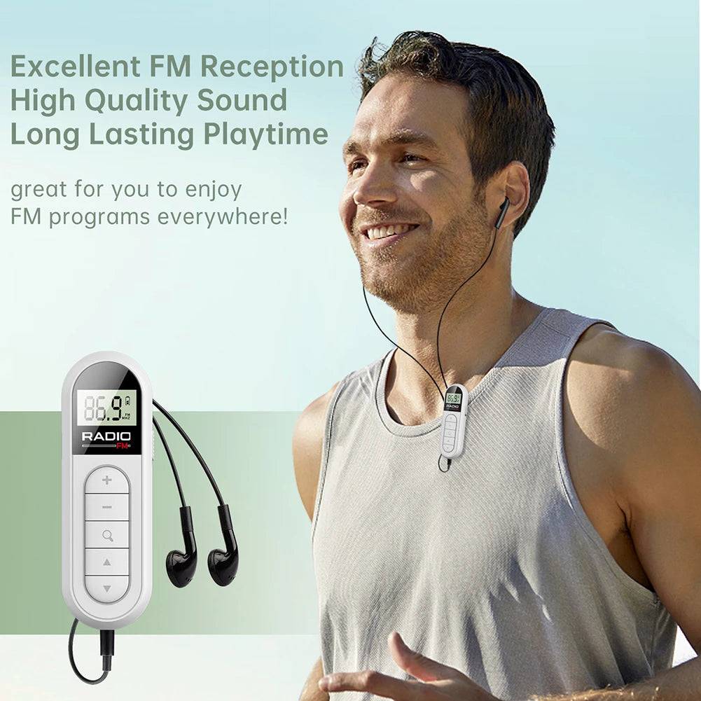 Mini Portable Pocket FM Radio 76-108MHZ Radio Receiver with Backlight