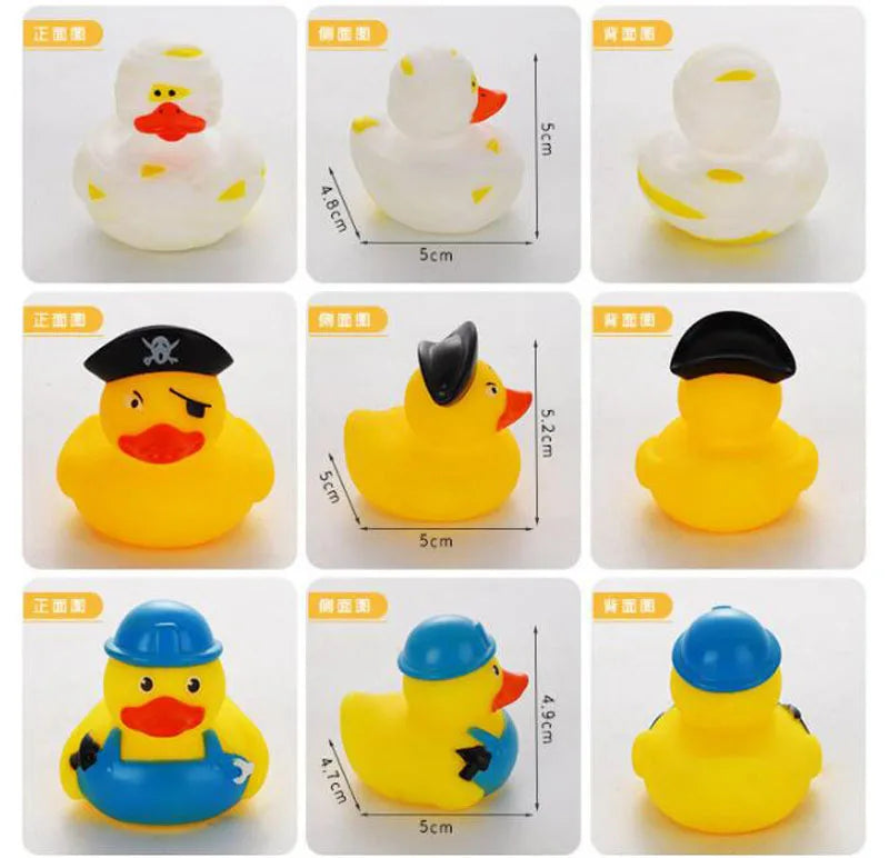 1pcs Baby Cute Duck Bath Toys Rubber Yellow Ducks Washing Swimming Toddler Toys Squeeze Sound Kids Wash Play Funny Gift