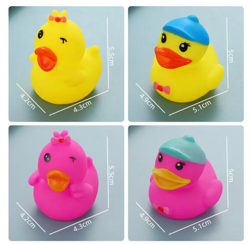 5-30Pcs/Lot Rubber Ducks Baby Bath Toys Kids Shower Bath Toy Float Squeaky Sound Duck Water Play Game Gift For Children