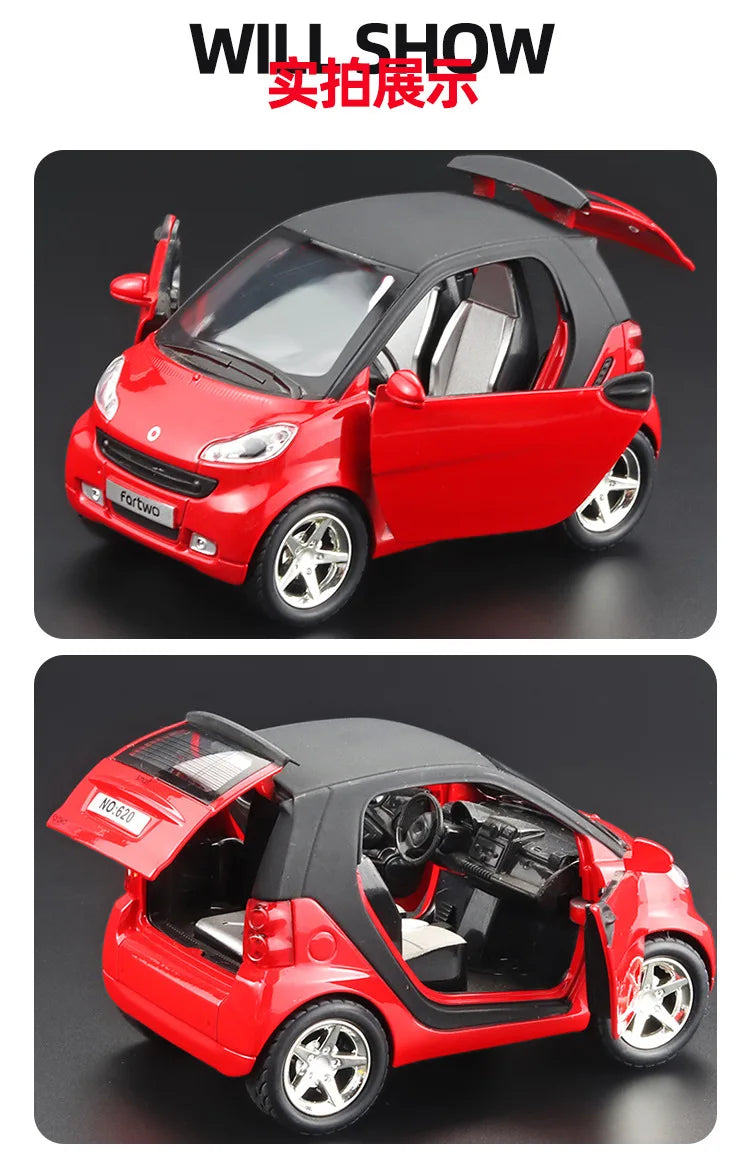 1:32 Mercedes-Benz SMART Miniatures Alloy Diecast Model Car Model Sound &amp; Light Toys For Kids Cute and Compact Christmas Gifts