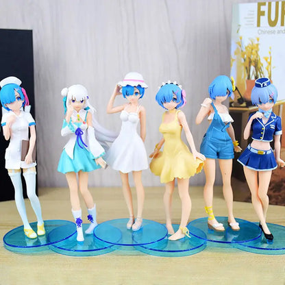 6 style  17cm Anime beautiful girl Figure white hair Emily  Action Figures Collection PVC Model Doll Toys