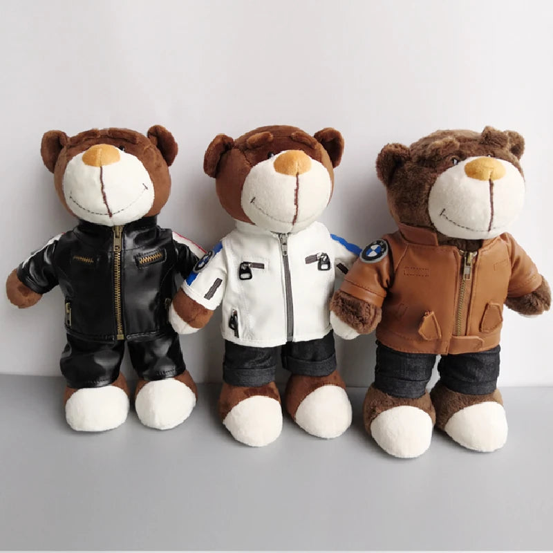 Funny Cool Creative Helmet Teddy Bear Motorcycle Doll Locomotive Bear Plush Toys Motorcycle Racing Christmas Decor Gift