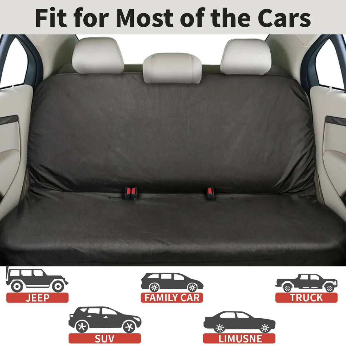 Waterproof Car Rear Back Seat Cover, Universal
