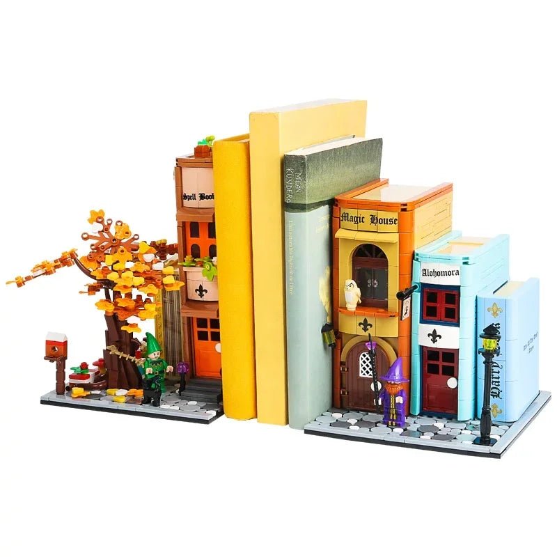 1488pcs Magic House Building Blocks Decorative Bookends Home Decor Bricks Assembling Toys for Adult Kid Birthday Christmas Gift