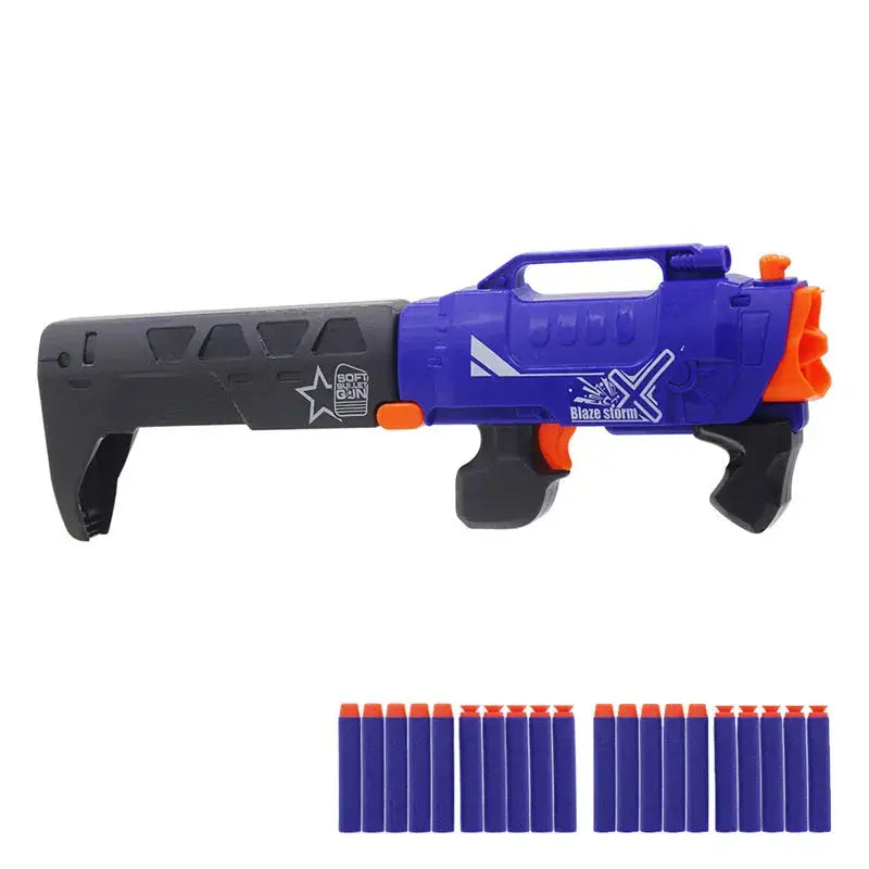 Foldable buttstock Manual Burst Soft Bullet Gun Suit for Nerf Bullets Toy Pistol Gun Darts Blaster Outdoor Game Toys for Kids