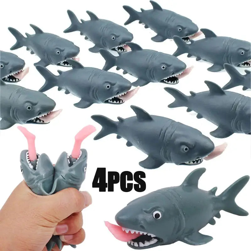 1-4pcs Funny Man-eating Shark Pinch Fun Toys Adult Children Relieve Pressure Vent Squeeze Toy Shark Man-eating Leg Trick Toys