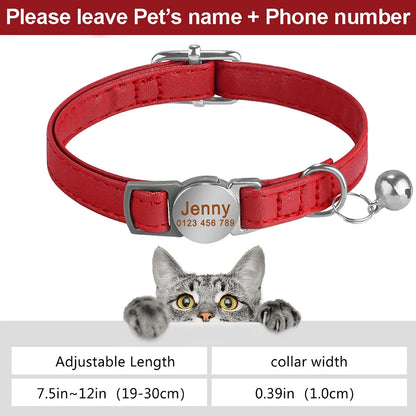 Personalized Engraved Leather Dog/Cat Collar