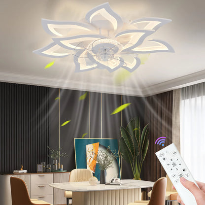 New style ceiling fan light modern LED fan light 92W smart remote control ceiling fan with light  living room bedroom