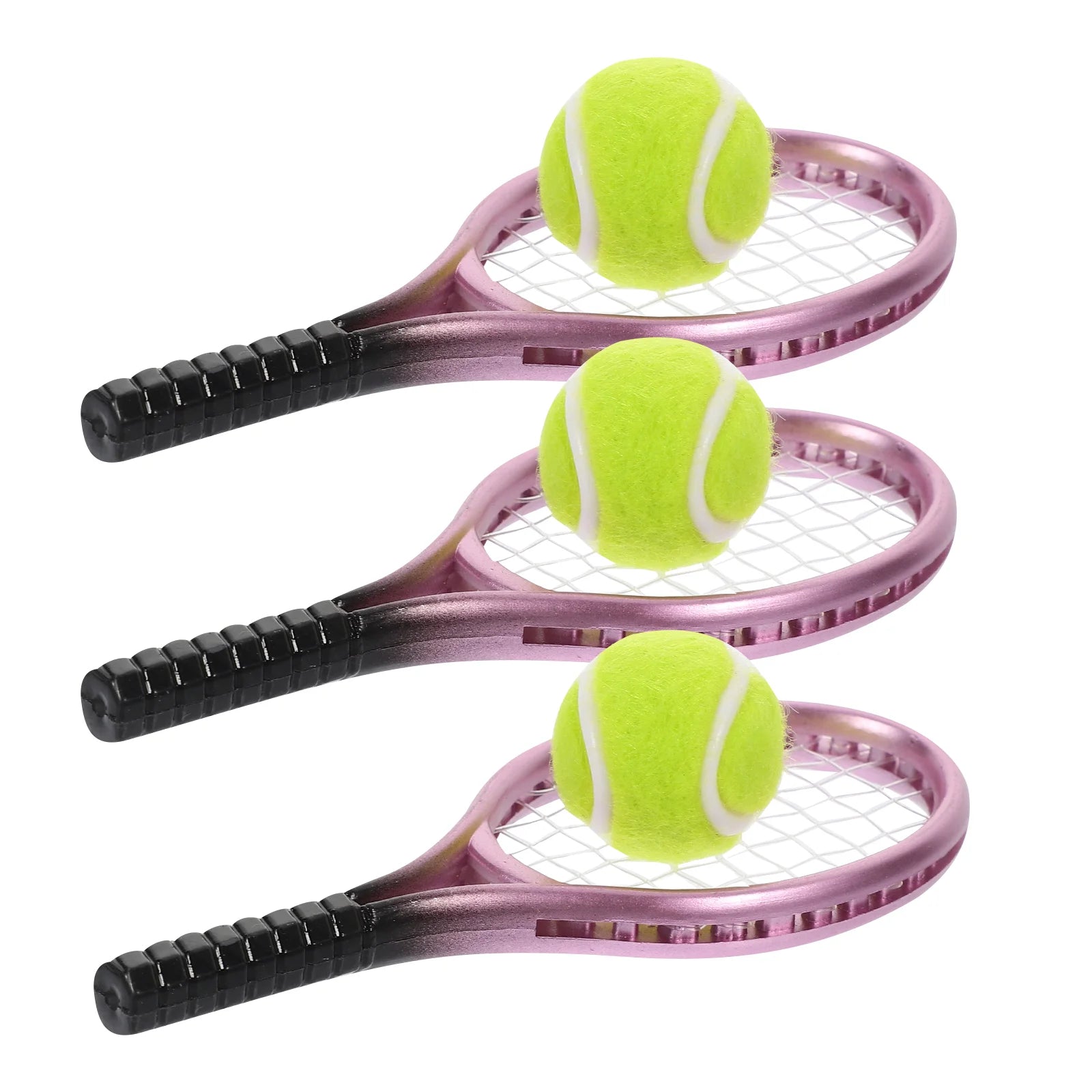 Badminton Tennis Racket Toddler Toys for Boys Accessories Ornamental Mini Cabinet Pink Balls