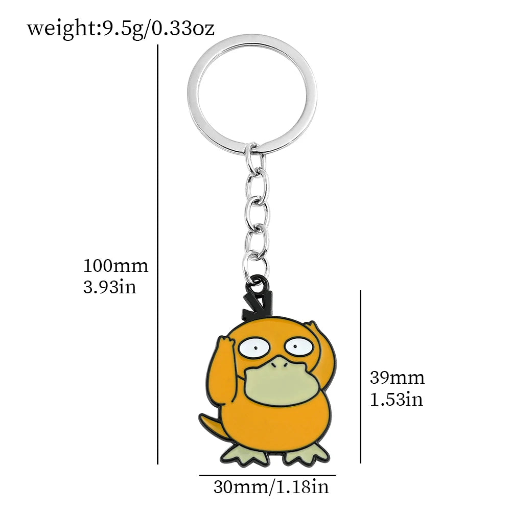 Wholesale Kawaii  Jigglypuff Pink Girl Keychains for Kids Cute Anime Pikachu Squirtle Psyduck Charmander Souvenirs Gift