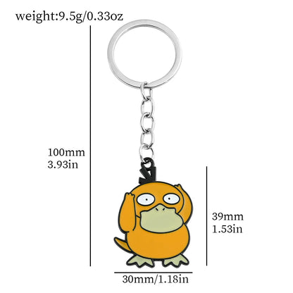 Wholesale Kawaii  Jigglypuff Pink Girl Keychains for Kids Cute Anime Pikachu Squirtle Psyduck Charmander Souvenirs Gift