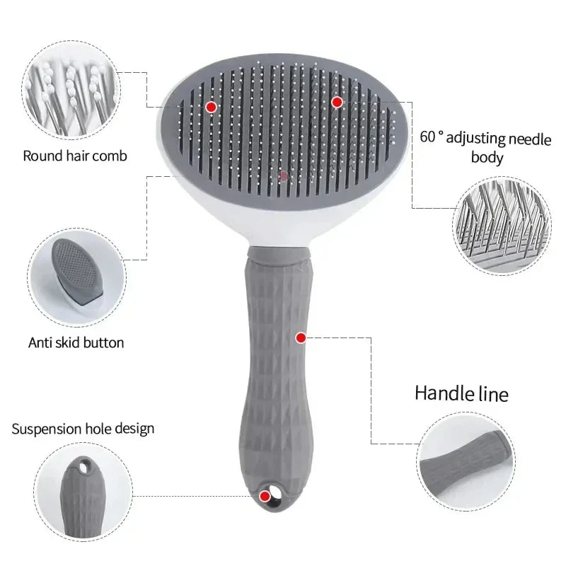 Self-Cleaning Pet Dog Brush and Hair Remover