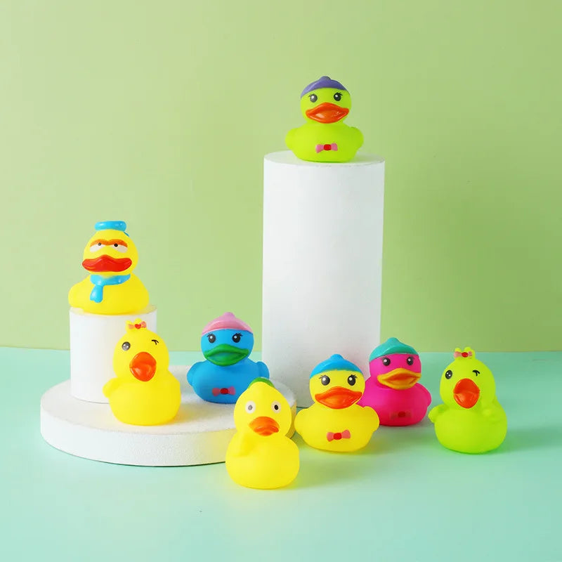 5-30 PCS New Cute Rubber Duck Assorted Duck Bath Toys Kids Shower Bath Toy Gifts Baby Birthday Party Gifts Decorations