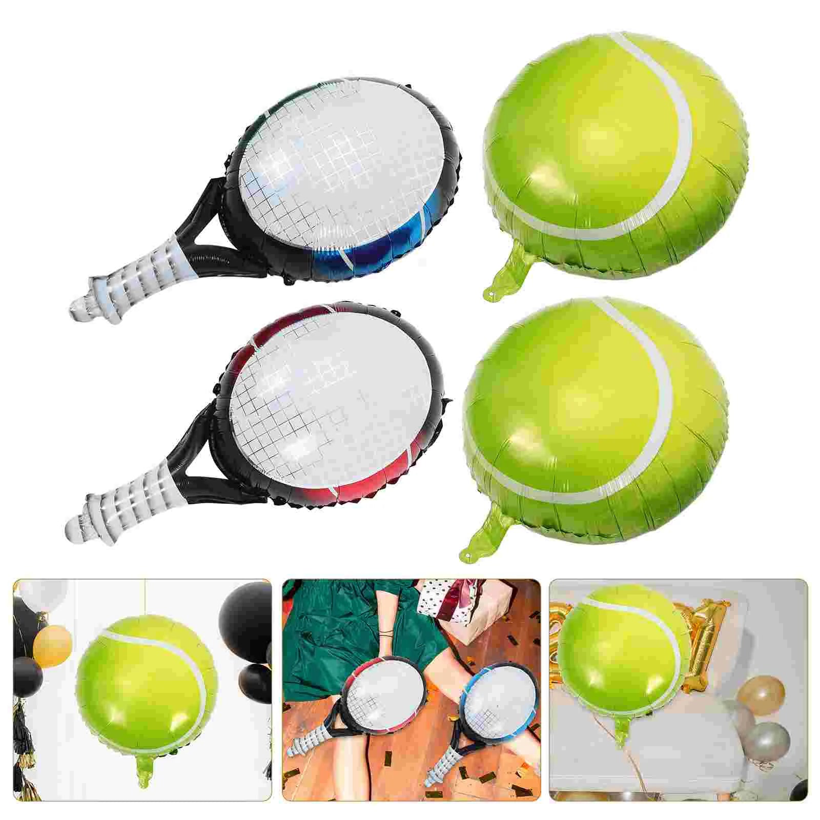 Round Inflatable Party Decorations Child Tennis Rackets Foil Balloons Aluminum Birthday