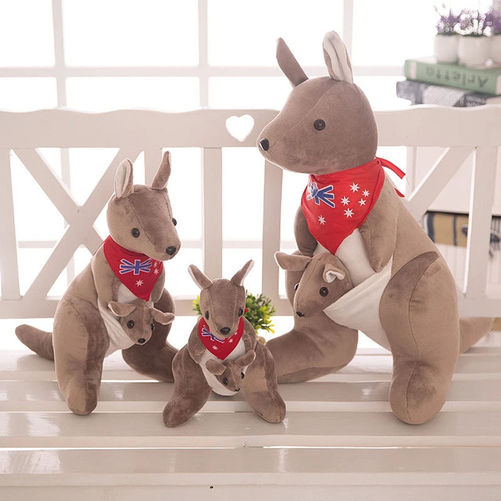 28CM Australian Kangaroo Plush Toy Kangaroo Baby Creative Mother-Child Cute Doll Festive Gift For Children&