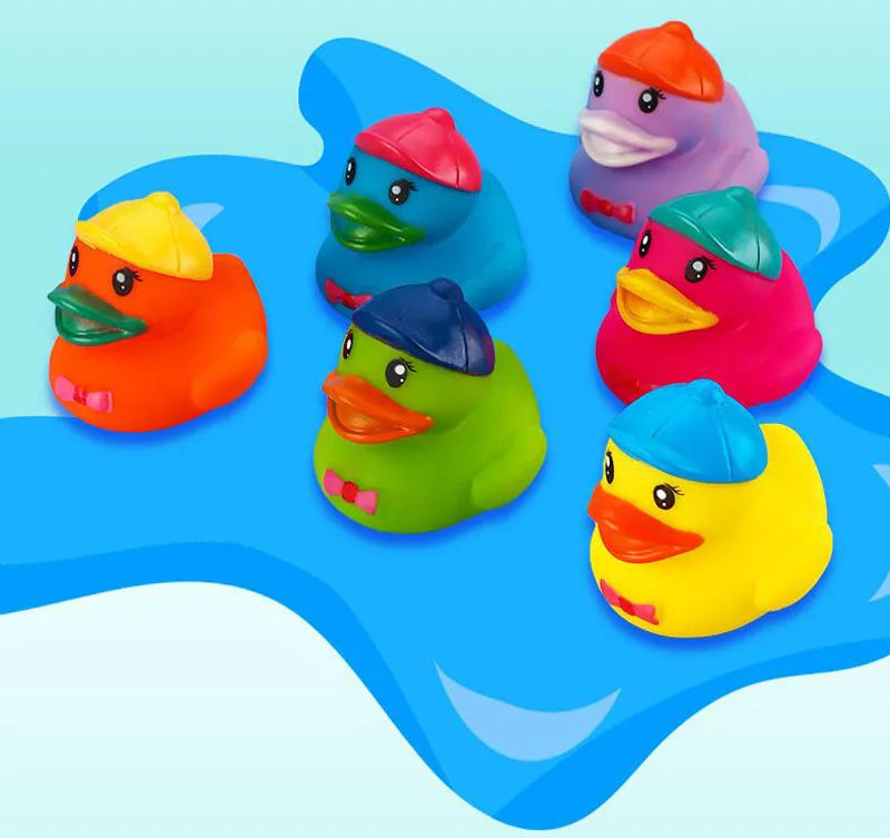 5-30Pcs/Lot Rubber Ducks Baby Bath Toys Kids Shower Bath Toy Float Squeaky Sound Duck Water Play Game Gift For Children